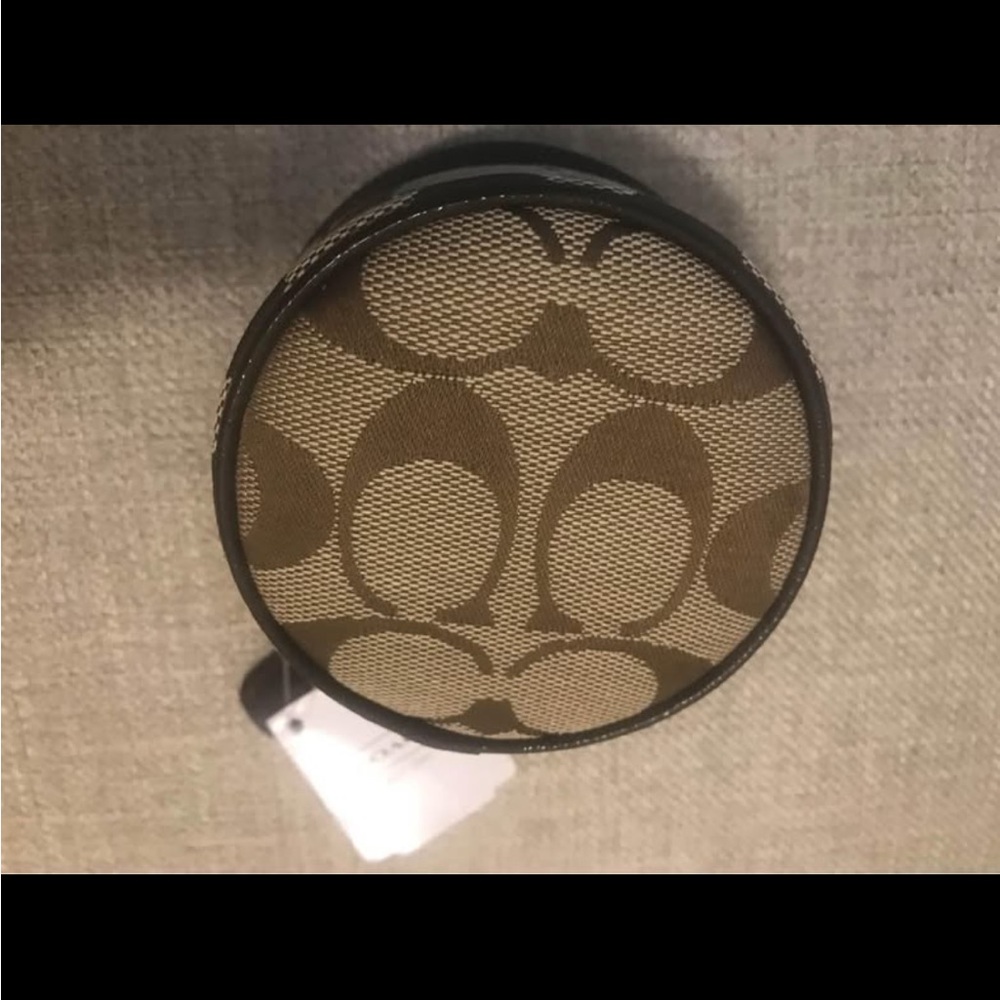 New Coach Brown Travel Jewelry Holder with mirror - Picture 5 of 5